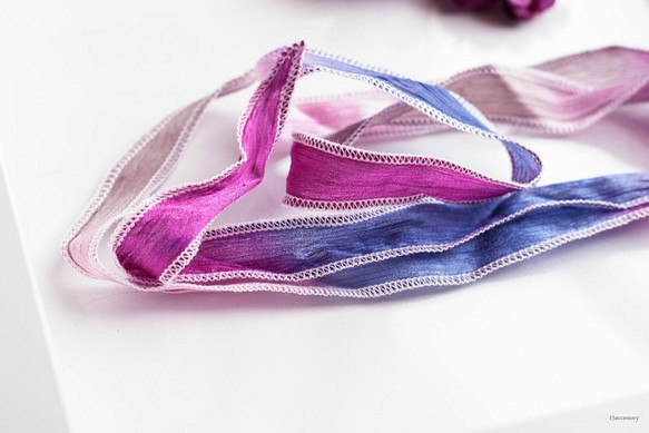 ◆絲帶繩[紫色×洋紅色漸變] 第1張的照片