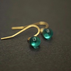 ITS：206【耳環系列・水滴琉璃】精緻黃銅耳環。A款耳勾式耳環、B款耳夾式耳環。 第1張的照片