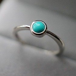 ITS-103【戒指系列・綠松石・turquoise・土耳其石】925銀戒指。附精美包裝盒。 第1張的照片