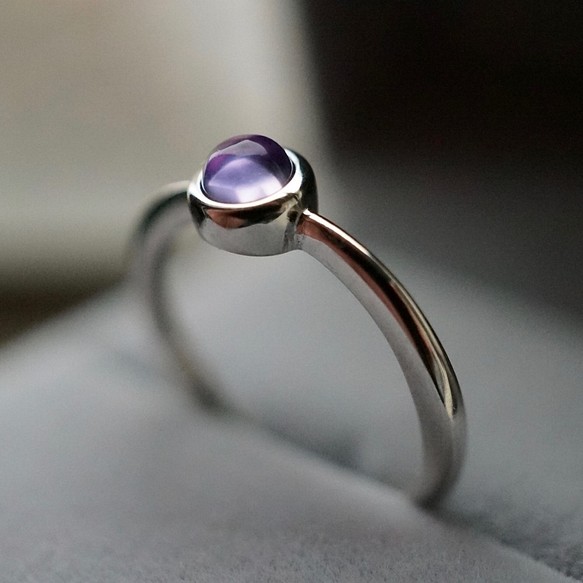 ITS-104【戒指系列・紫水晶・Amethyst 】925銀戒指。附精美包裝盒。 第1張的照片