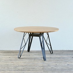 OAK ROUND TABLE – truss reg φ1200　/ ラウンドテーブル 1枚目の画像