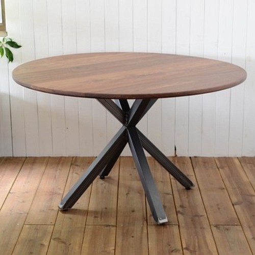 WALNUT ROUND TABLE – Asterisk frame 5050 φ1100（節あり