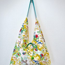 暢銷春色/雙面用日式粽型側背包-大尺寸-黃色森林 第1張的照片