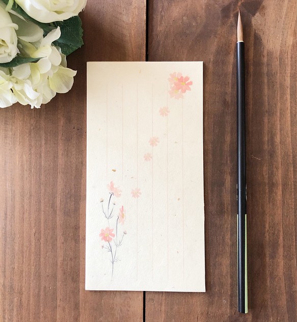 秋桜の一筆箋(和紙の一筆箋) 1枚目の画像
