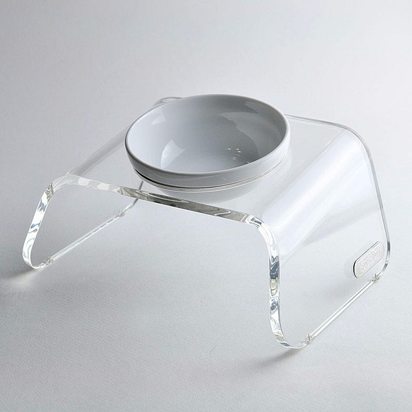 I-PET" 高質感透明寵物碗架"S size 小型:25X16X11cm 第1張的照片