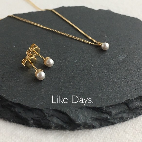 セット とっても小さいひと粒パールのシンプルピアス イヤリング とネックレス ピアス Likedays 通販 Creema クリーマ ハンドメイド 手作り クラフト作品の販売サイト