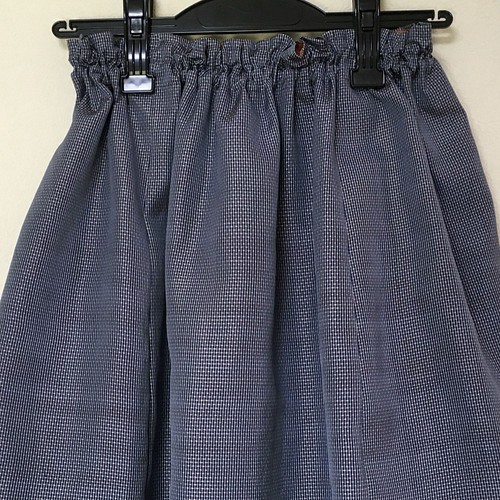 着物リメイク Ｚ 大島 ギャザースカート シルク 着物スカート ロング