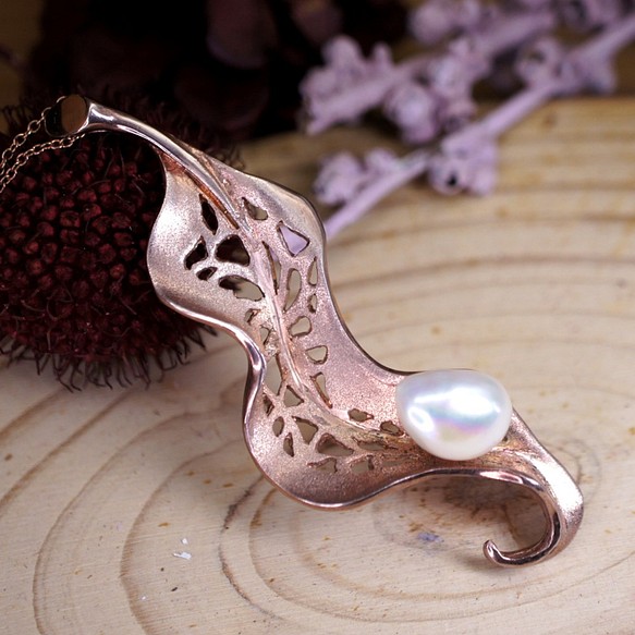芭蕾 - 10mm 巴洛克形 淡水珍珠 銀 電 18K 玫瑰金 頸鍊 第1張的照片