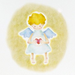 【天使のポストカード】A.ハートを持つ天使（4枚セット） 1枚目の画像