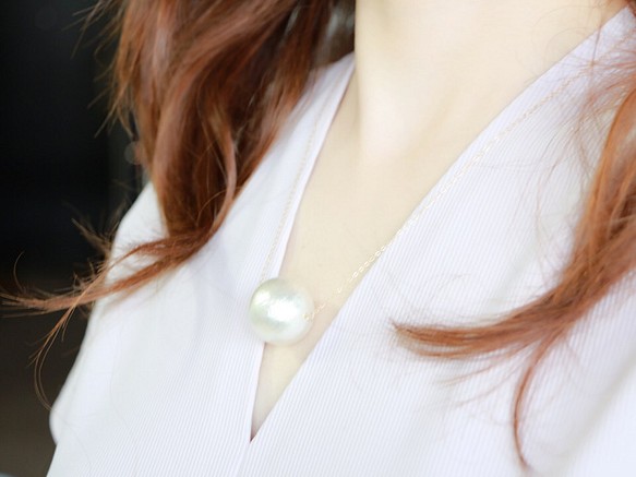 14kgf-Big cotton pearl necklace 1枚目の画像