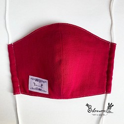 《再販4回め・5点のみ》日本製ふわふわコットン　ダブルガーゼ　マスク　赤　専用不織布フィルターを入れるポケット付き 1枚目の画像