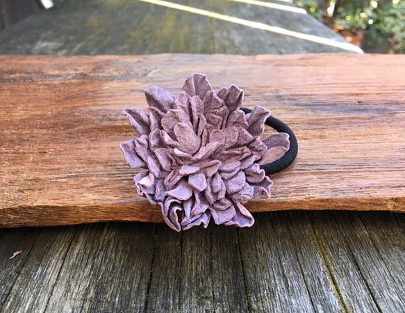 革花のヘアゴム Lサイズ  薄紫 1枚目の画像
