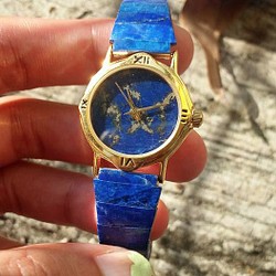 【Lost and find】古董款 天然石 青金 手錶 第1張的照片