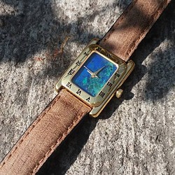 【Lost and find】古董款 冒險感 藍綠石 地圖 手錶 第1張的照片
