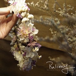 BalconyFloral。後陽台花室]－白色系不凋花花冠捧花balconyfloral 的