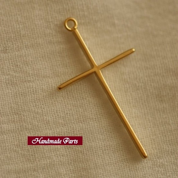 BO6メタルチャーム・K14GPゴールド・十字架(2個)/Pendant gold cross(2p) 1枚目の画像