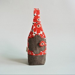 罌粟白底紅花-水壺袋/保溫杯袋/傘袋 第1張的照片
