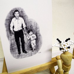 PuChi/自畫像/家人/明信片/愛/父親節卡片(4款任選) 第1張的照片