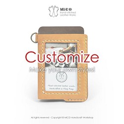MICO手工皮件斜掛式 悠遊卡套/識別證套/卡片套/工作證套 (客製化自選皮料)[接單訂製] 第1張的照片