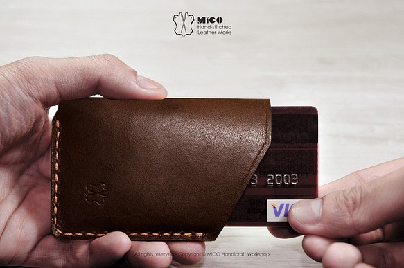 MICO 信用卡套 / 悠遊咭套 / 名片夾 / 銀包 / 小皮夾 (焦茶色) [接單訂製] 第1張的照片