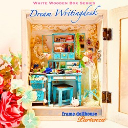 新作☆白木箱ドールハウス♡シリーズ《Dream Writingdesk》ドールハウス/ミニチュア/無料ギフトラッピング♪ 1枚目の画像