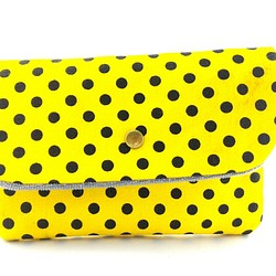 [YES YOUNG]キャンバス・ジェイド・スター・コイン・パース。黄色の携帯電話バッグ 1枚目の画像