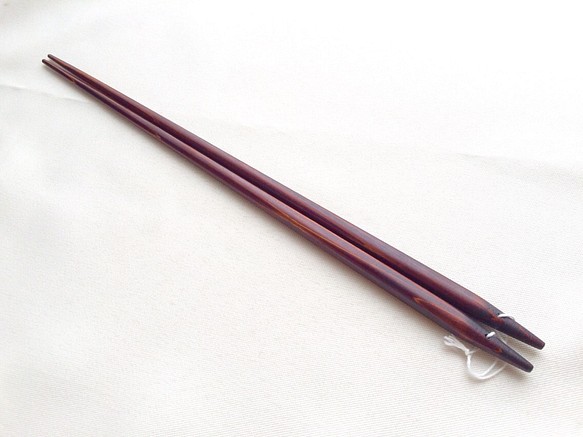 《受注制作》摺り漆のシンプルな菜箸(糸付き) 1枚目の画像
