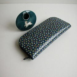 彩珠泡泡防水布(深深藍)-長夾/錢包/零錢包/禮物 第1張的照片