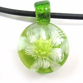 緑がかった白い花 - ストロングシリーズガラス 1枚目の画像