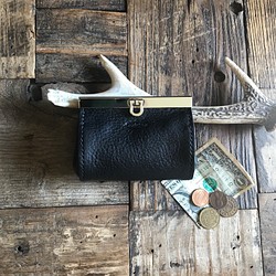 mini wallet (バーフレーム) イタリアンレザーブラック 1枚目の画像