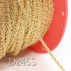 【1m】ロープチェーン2.4mm《D245S》（金色） 1枚目の画像