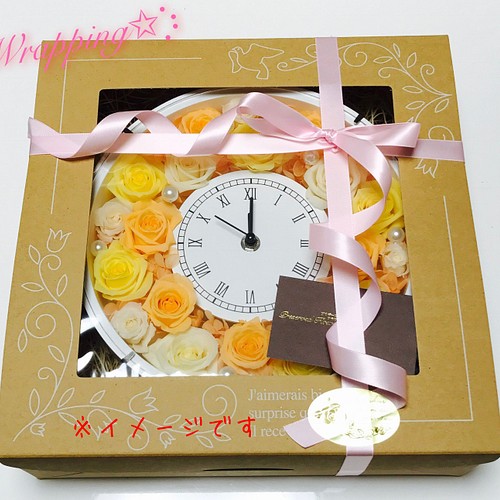 春の花時計 プリザーブドフラワー ピンク ウェディング 花時計 時計 