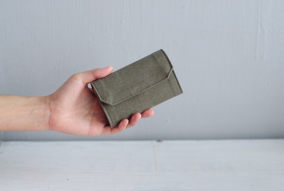 黑茶色 帆布 可水洗紙 零錢包 卡片夾 色票系列 第1張的照片