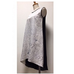 お値下げ⭐️着物リメイク絹のワンピースドレス 1枚目の画像