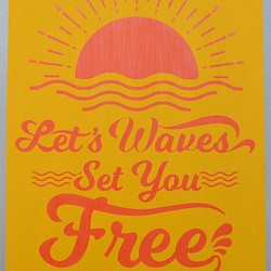 Waves Set you Free【ウッドサイン】 1枚目の画像