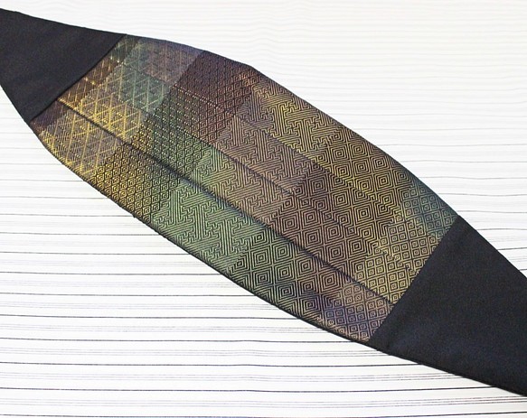 博多織カマーベルト　フォーマル　礼装　金　マルチカラー　ゴールド×ブラック（KM-18） 1枚目の画像