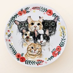 手繪10吋蛋糕盤-餐盤-訂製專屬圖案-客製化 大瓷盤 紀念盤 寵物 第1張的照片