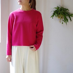 ◆SOLD OUT◆ 圧縮wool天竺 ショート丈トップス(pink/size:2) 1枚目の画像