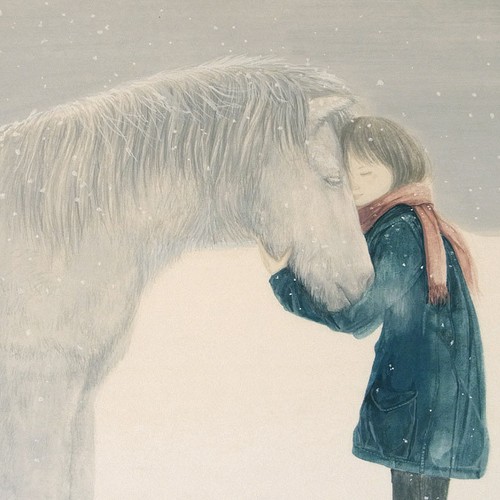 馬と少女 日本画 イラスト 平良レイ 通販 Creema クリーマ ハンドメイド 手作り クラフト作品の販売サイト