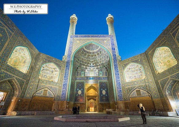 【送料無料】A4～A0版アート絶景写真「イラン - 夕暮れのイスファハンのモスク」 1枚目の画像