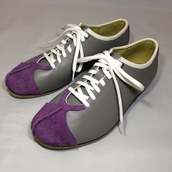 紫灰色皮革運動鞋（23.0cm） 第1張的照片