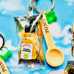 Honey Bear　Bottle & Wood spoon Bag's charm(Yellow) 1枚目の画像