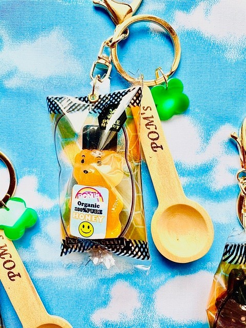 Honey Bear　Bottle & Wood spoon Bag's charm(Yellow) 1枚目の画像
