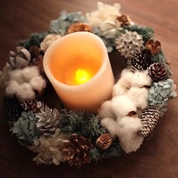 Christmas wreath〜white&blue❇︎Mサイズ 1枚目の画像