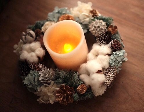 Christmas wreath〜white&blue❇︎Mサイズ 1枚目の画像