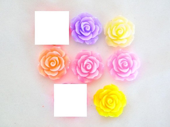 ラメ　薔薇　バラパーツ　上品な花びら　★　6色セット 1枚目の画像