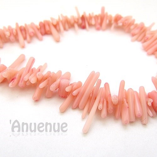 サンゴビーズ【Light Pink Coral / Irregular Column】30個 1枚目の画像