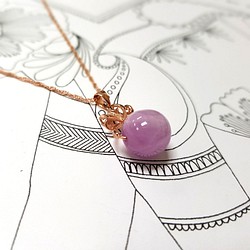 紫色のリシア輝石キーリングペンダント、天然水晶の宝石の手作り - 女の子はクリスタルワールド[アイリス]を愛し 1枚目の画像