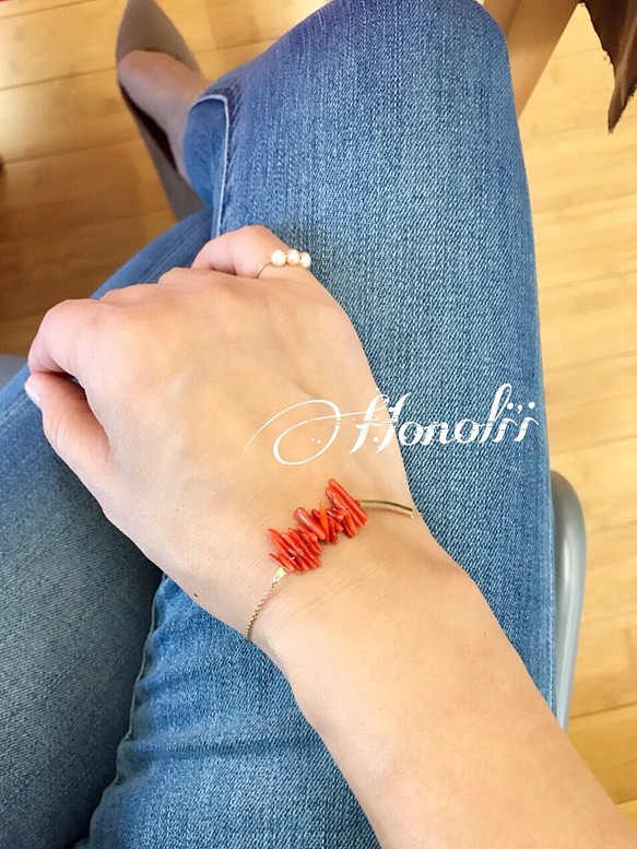 red coral bracelet☆ 1枚目の画像