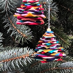 フェルトツリー クリスマスツリーの飾り 2個セット　オーナメント　Sサイズ　X'mas Tree Decoration 1枚目の画像